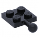 LEGO lapos elem 2×2 középen lyukkal egyik oldalán golyóval, fekete (15456)